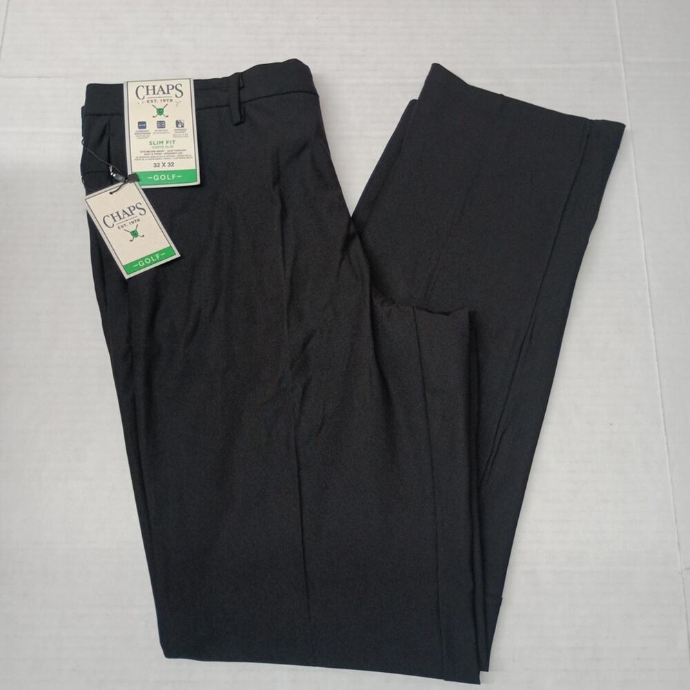 Chaps Golf Slim Fit‎ Pants Mens 32x32 Black Stretch Waistband